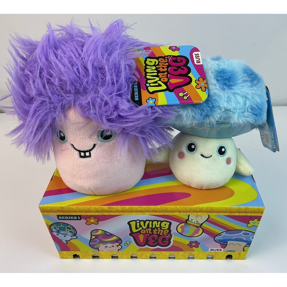Russ Living on the‎ Veg  Series 1 Plush Set Mushroom Friends Purple Blue